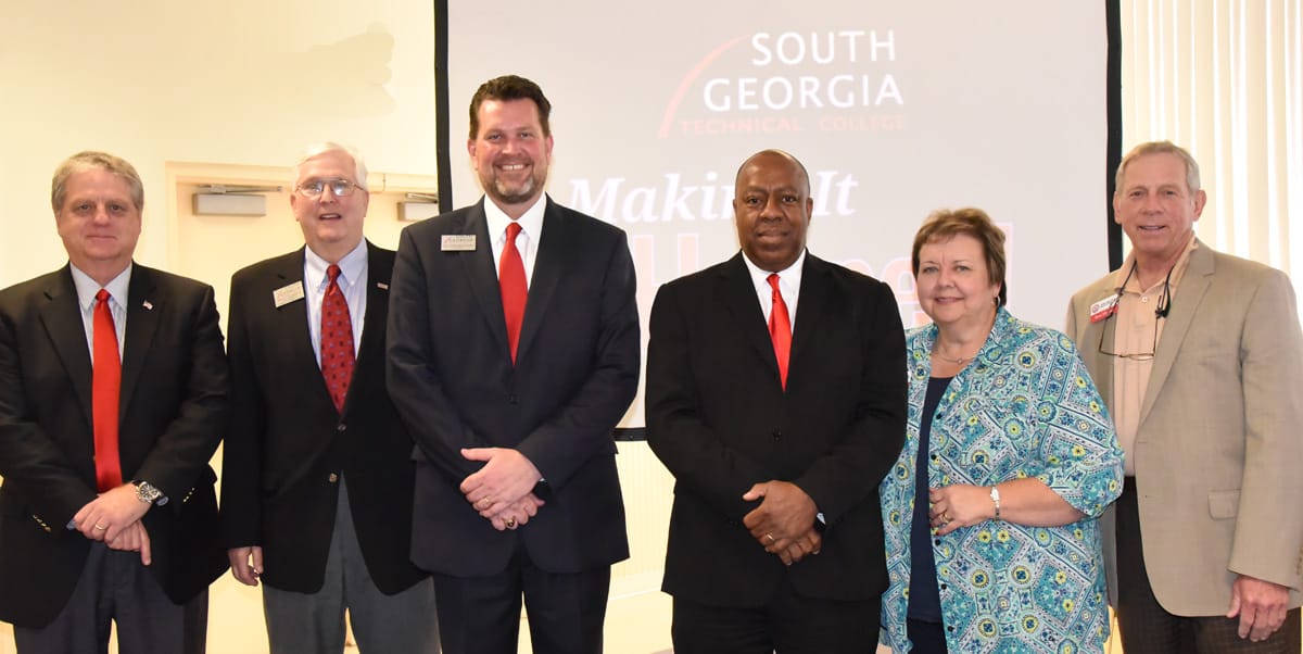 South Georgia Technical College President Dr. John Watford was the special guest speaker at the Marion County Chamber of Commerce meeting recently. He talked with officials about the rich history of the college and gave an overview of a new partnership effort with the Marion County School System that will enrich the lives of Marion County citizens.