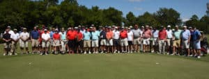 Shown above are all the individuals who participated in the SGTC Jets Booster Club Sparky Reeves Golf Classic.