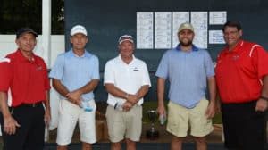 Shown above is the Ameris Bank team which finished third.  SGTC President Emeritus Sparky Reeves is shown with Sport Horne, Buddy Guth and Jay Buchanan and SGTC Athletic Director James Frey.