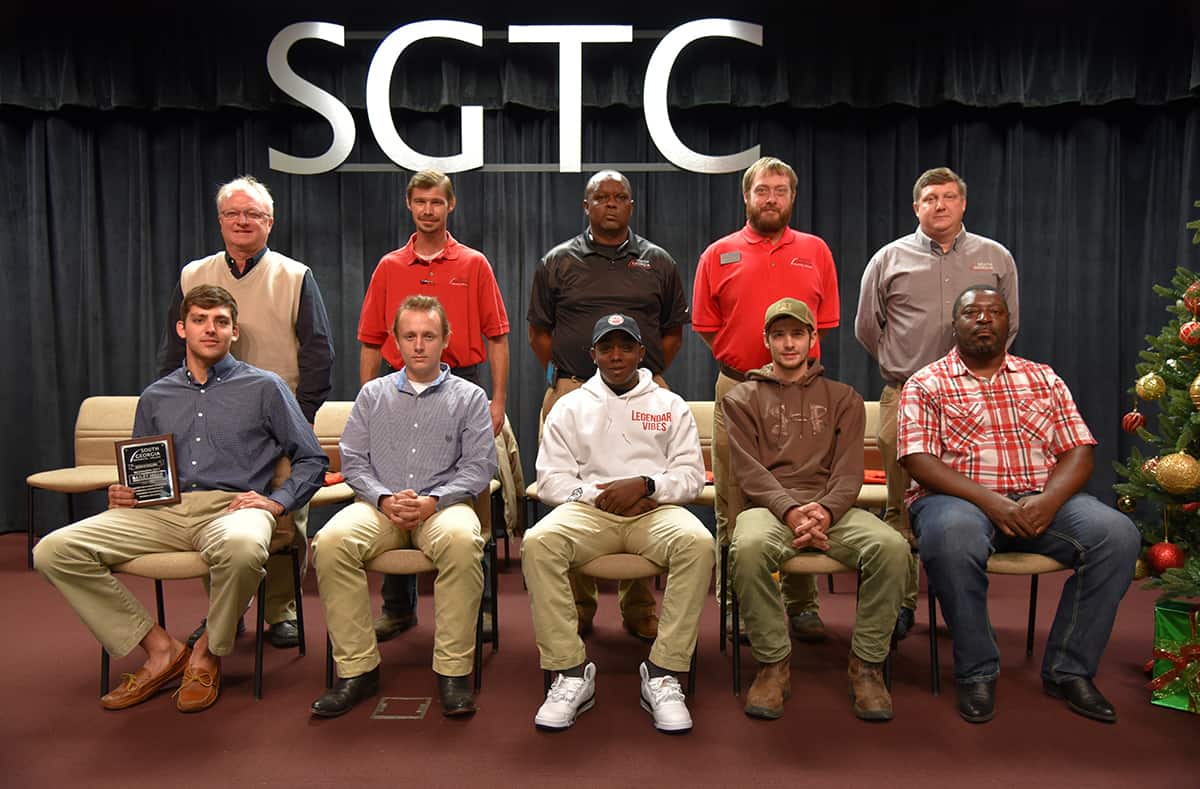 Sitting from left to right are Student of Excellence nominees: Bailey Mills, Spencer Metheny, Dameon Oliver, Andy Carpenter, and Marvin Johnson. Standing from left to right are nomination instructors: Charles Christmas, Brandon Dean, Starlyn Sampson, Chase Shannon, and Kevin Beaver.