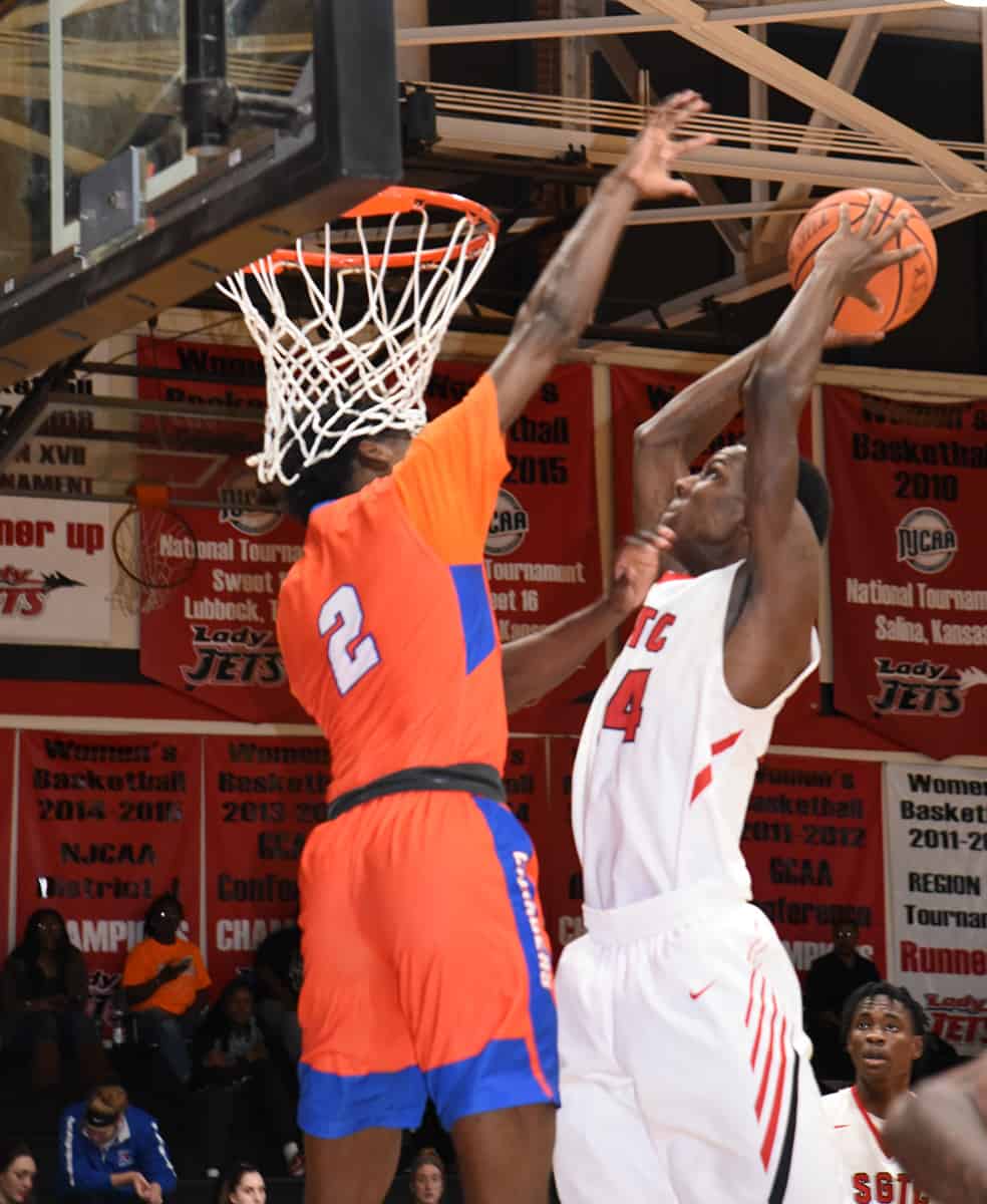 Marquel Wiggins (34) tied for top scoring honors with Ricco Simmons.  They both had 19 points against Georgia Highlands.