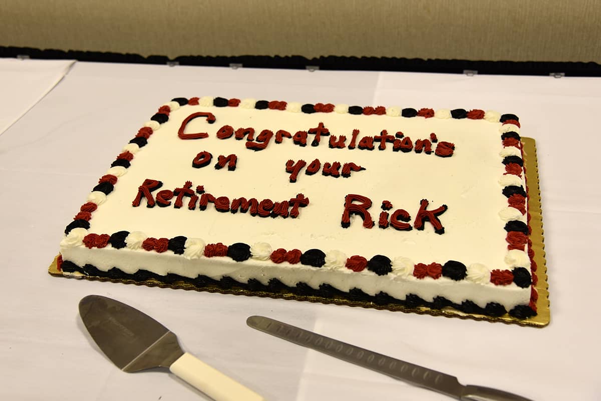 Rick Davis retirement cake.