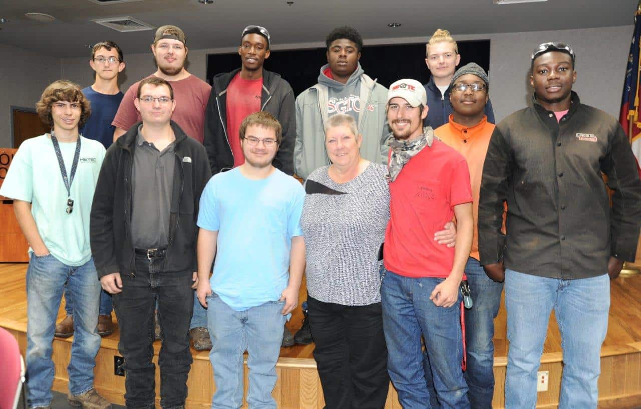 Brenda Butler Gilliam is shown above with some of her welding students from the SGTC Crisp County Center.