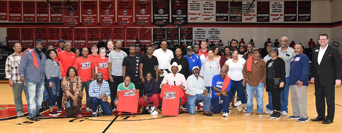 South Georgia Technical College President Dr. John Watford is shown above with some of the alumni who were present at the SGTC Sophomore/Alumni Day celebration.