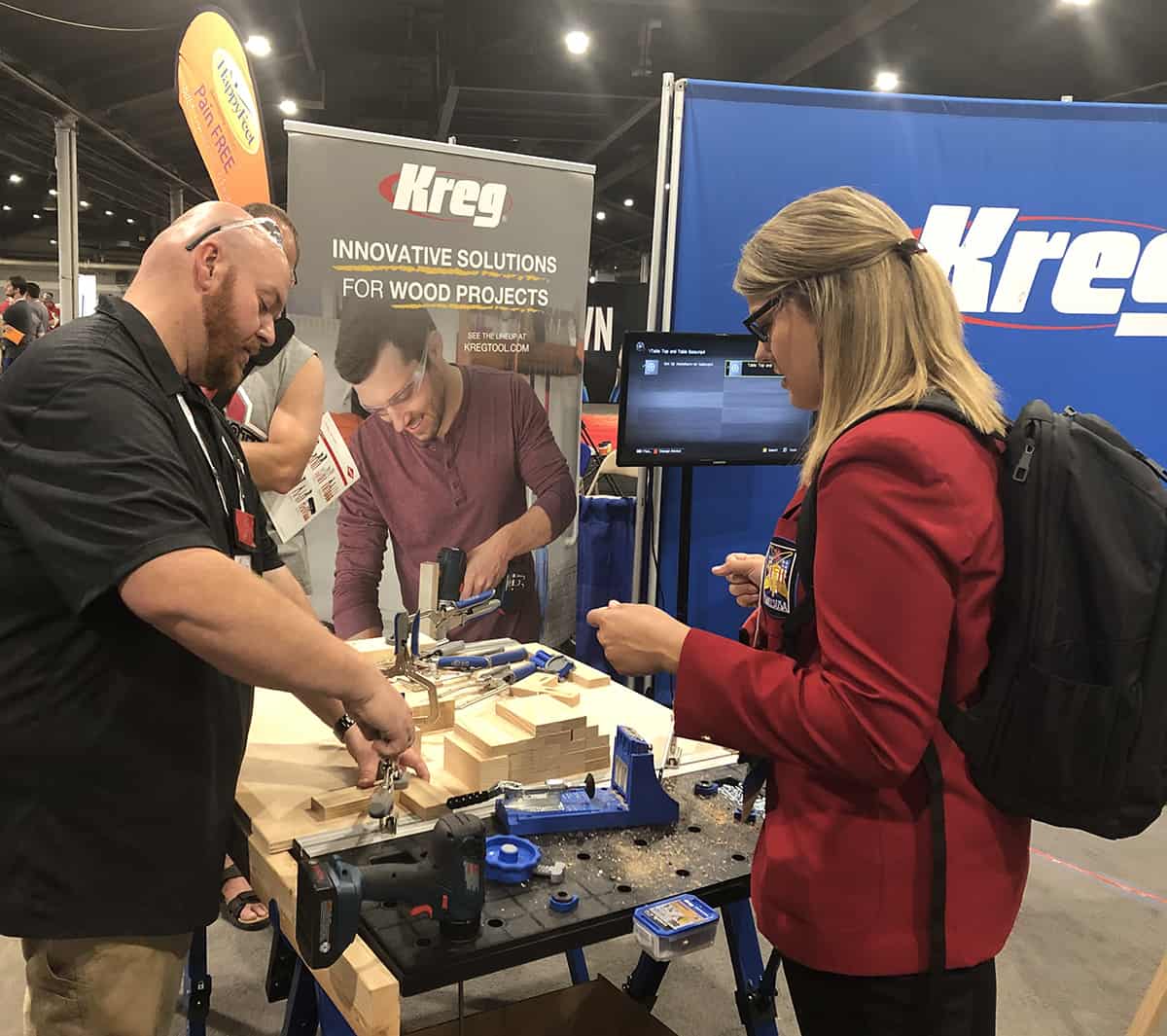 SGTC’s Ashley Holland, who was elected as a Georgia SkillsUSA Postsecondary officer is shown above learning more about the different tools that were on display at the national competition.