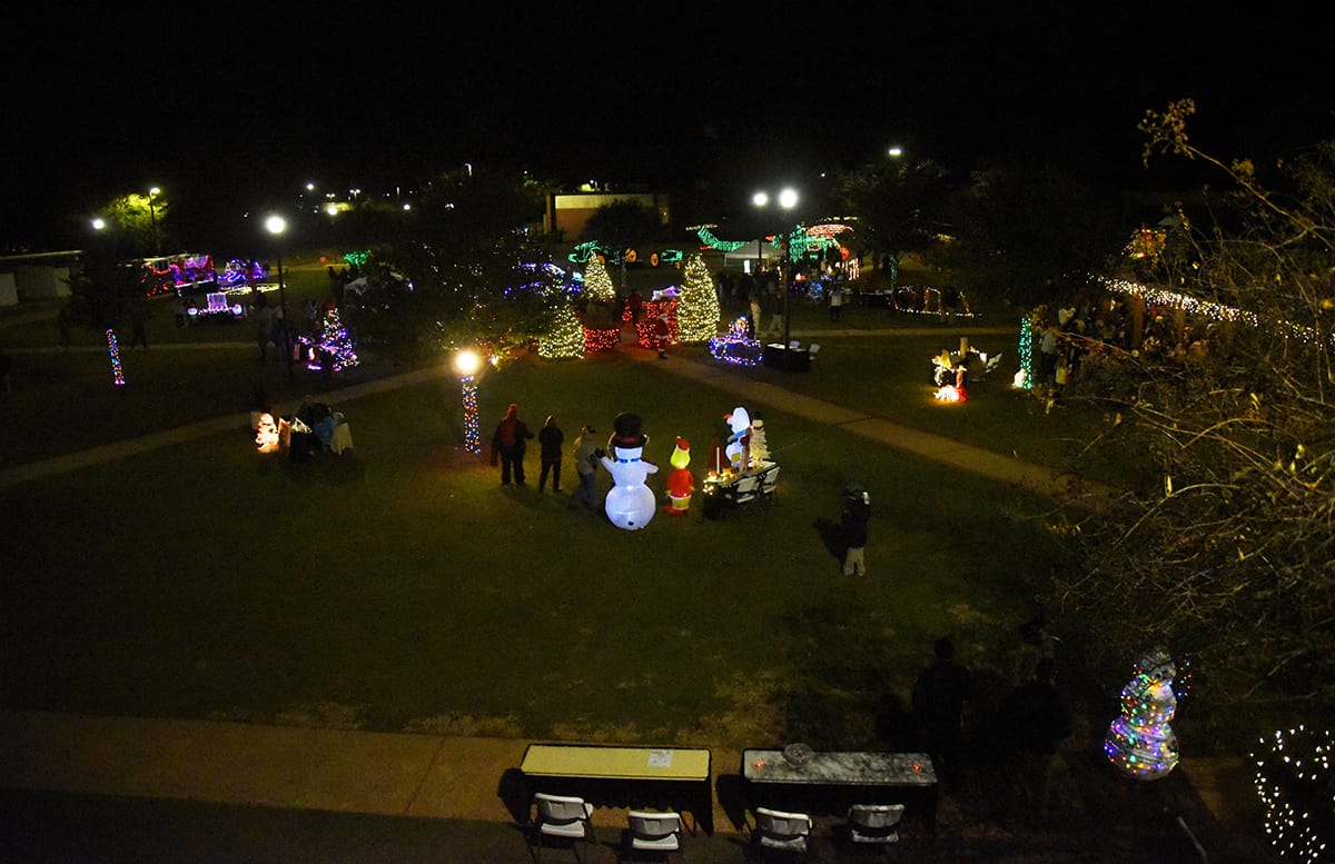 Here is an overall view of the courtyard that was filled with lighted displays featuring many of the programs of study available at South Georgia Technical College.