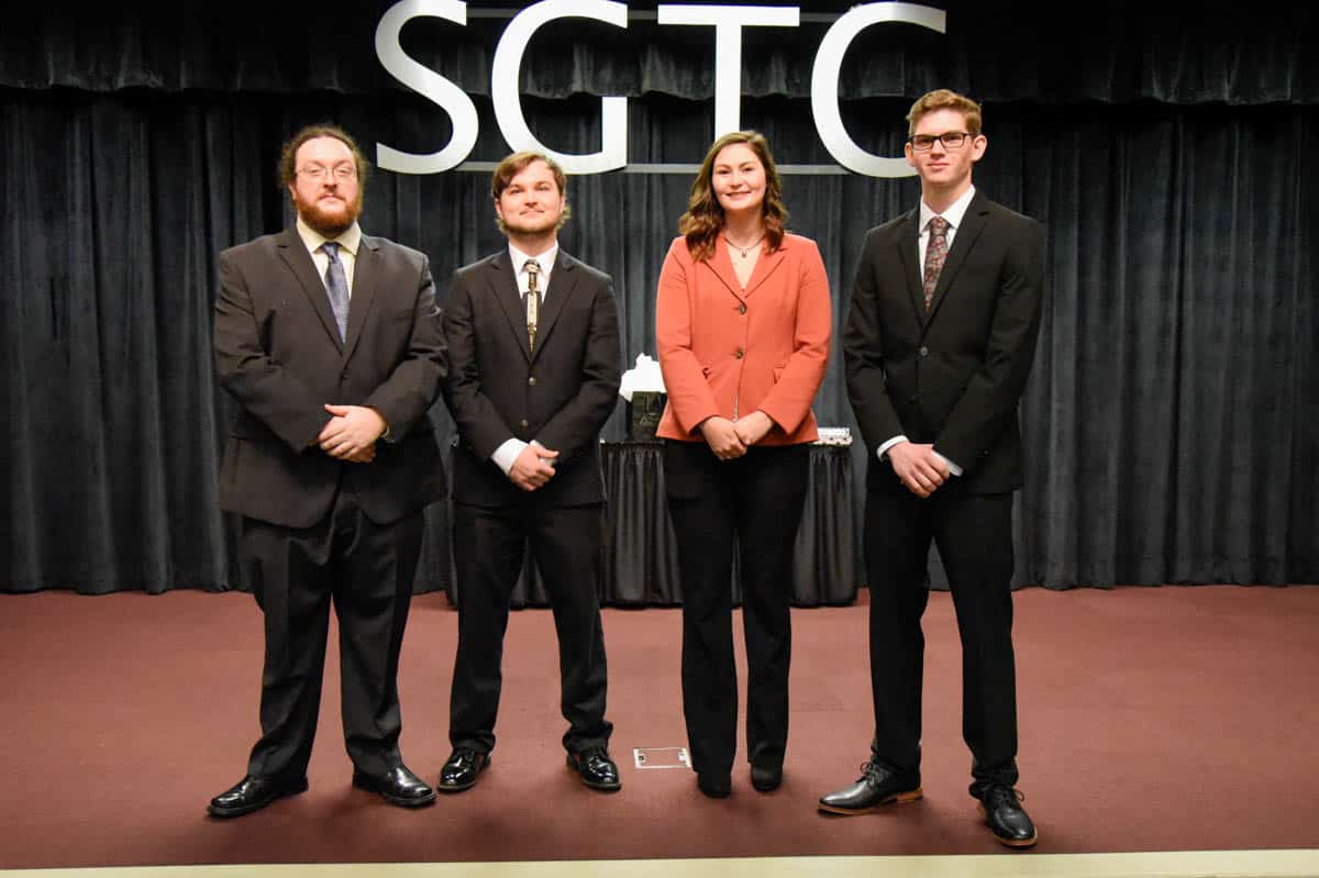 Pictured Left to right are SGTC GOAL semi-finalists Matthew Ross, David Bush, Sierra Berry, and Garrett Kennedy.