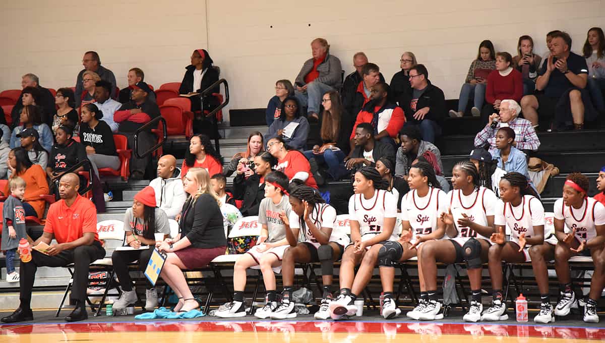 The stands were practically full for the SGTC Alumni-Sophomore Day basketball games and events.