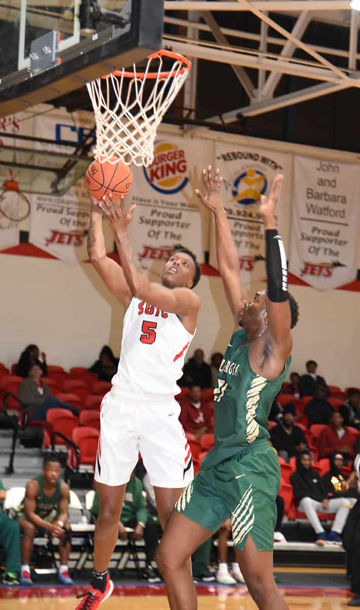 Justin Johnson, 5, came off the bench to lead the Jets in scoring against East Georgia.