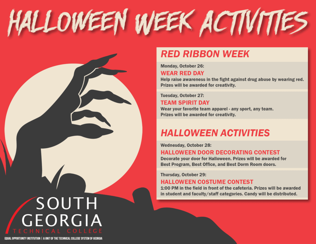 Schedule of SGTC Activities for Red Ribbon Week/Halloween