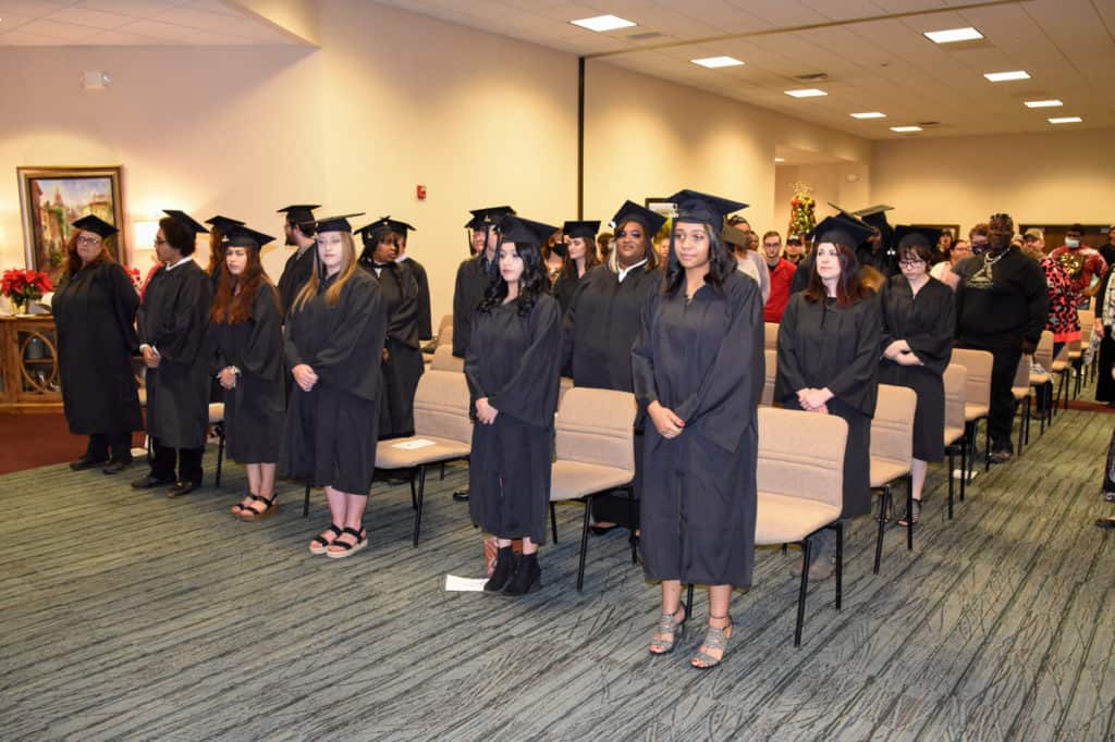 SGTC High School Equivalency graduates prepare to be recognized for their accomplishment.