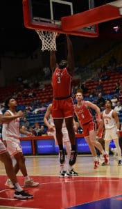 Jalen Reynolds, 3, slams one for the Jets.