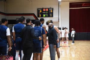 Former South Georgia Technical College Assistant Men’s Basketball Coach and head coach at Central Georgia Technical College Reco Dawson tapped as head coach for Shelton State Community College. He is shown here coaching against SGTC for Central Georgia Tech.