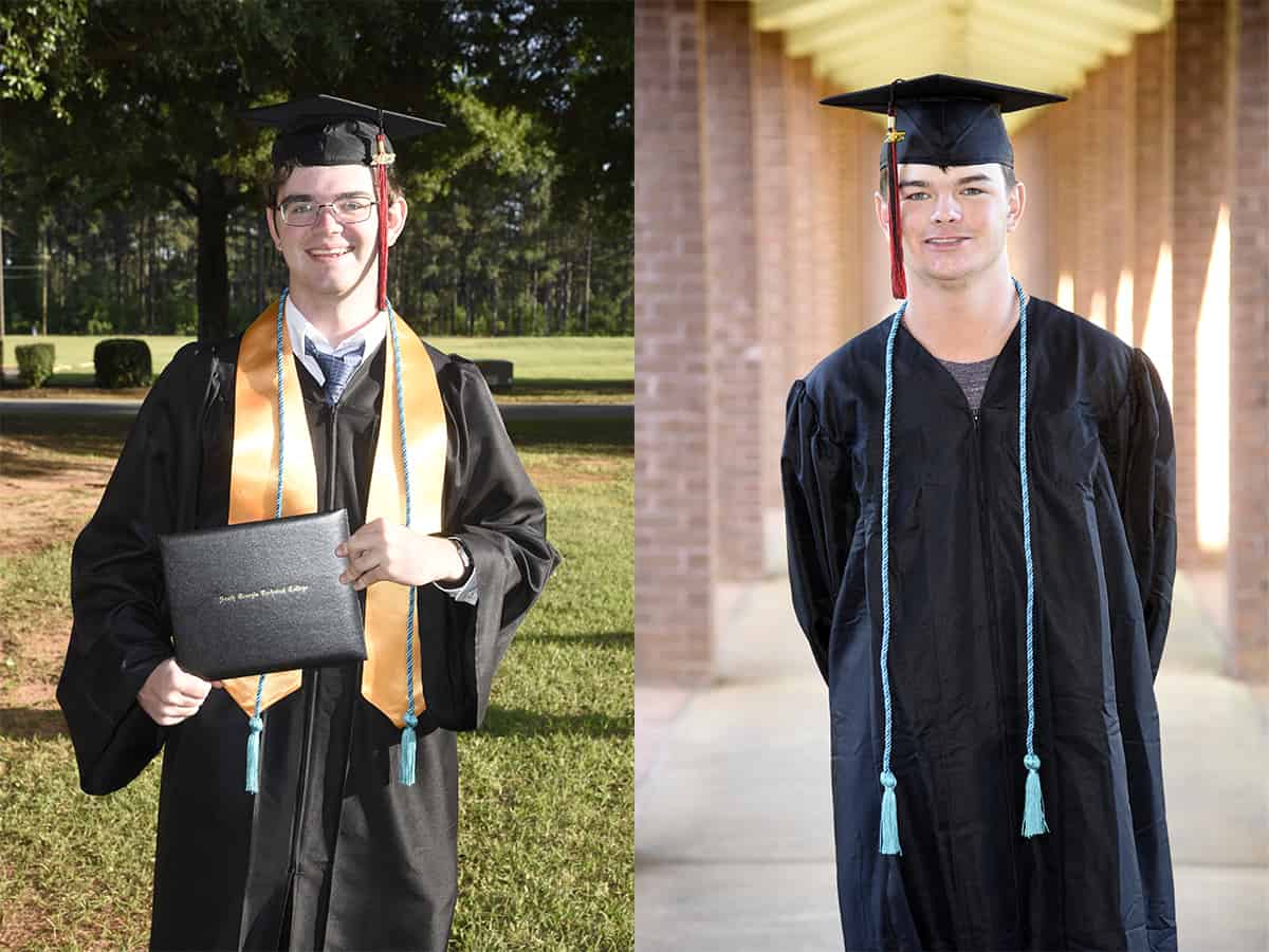 Pictured (l-r) are SGTC Dual Enrollment graduates Mitchell Turton of Southland Academy and Wyatt Morgan of Marion County High School.