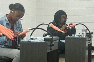 Nail Tech students in class