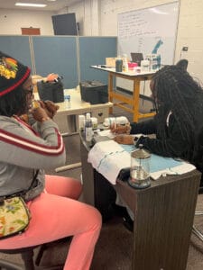 Nail Tech students in class