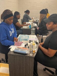 Nail Tech students in class