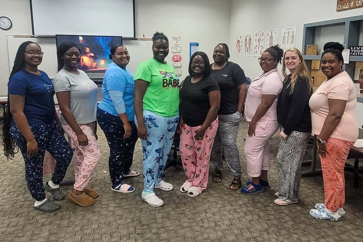 SGTC Practical Nursing students in Cordele recently enjoyed a pajama-party themed self-care day at the South Georgia Technical College Crisp County Center.