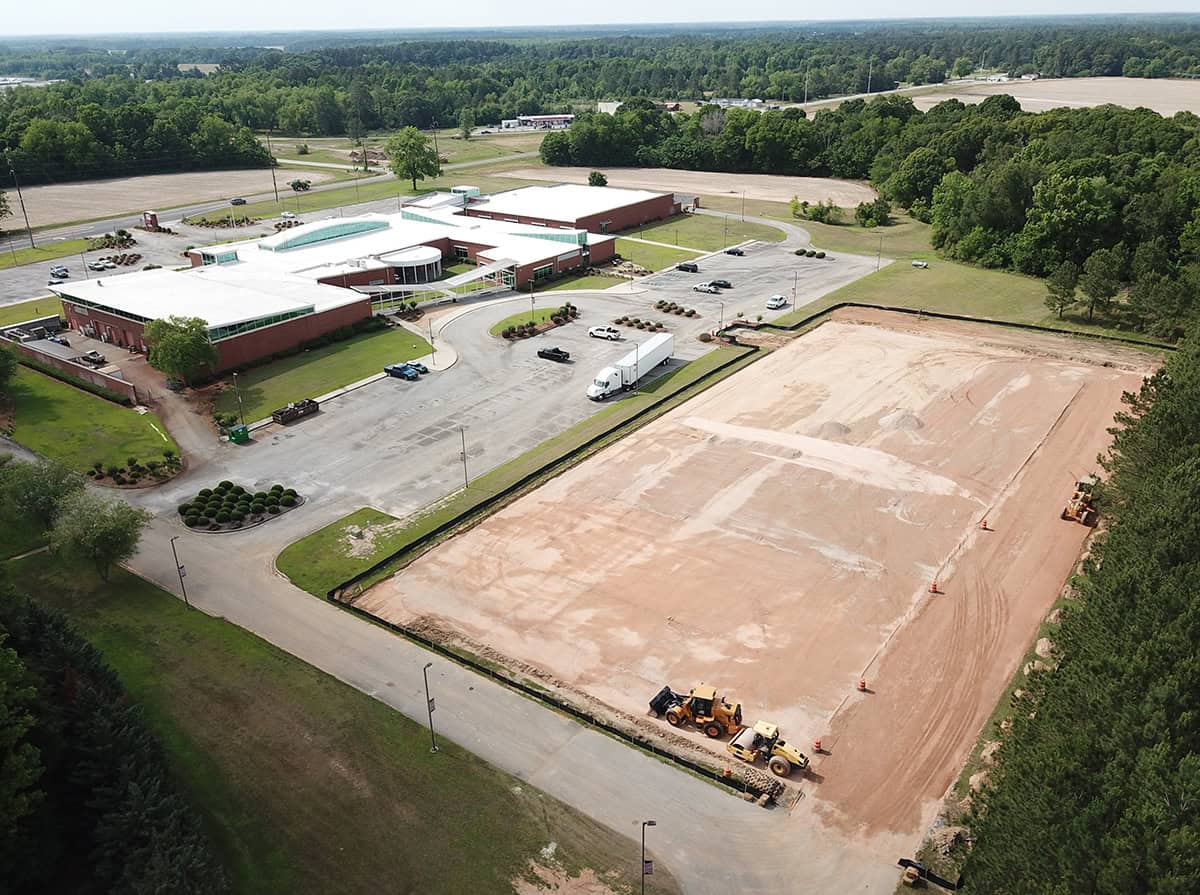 Photos of the construction that is underway on the SGTC Crisp County Center Commercial Truck Driving Range. Drone photos provided courtesy of Grant Buckley of the Crisp County Industrial Development Authority.