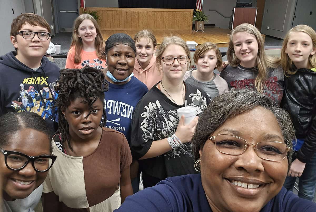 SGTC Tammy Hamilton is shown above with some of the Taylor County students on the Crisp County Center campus.