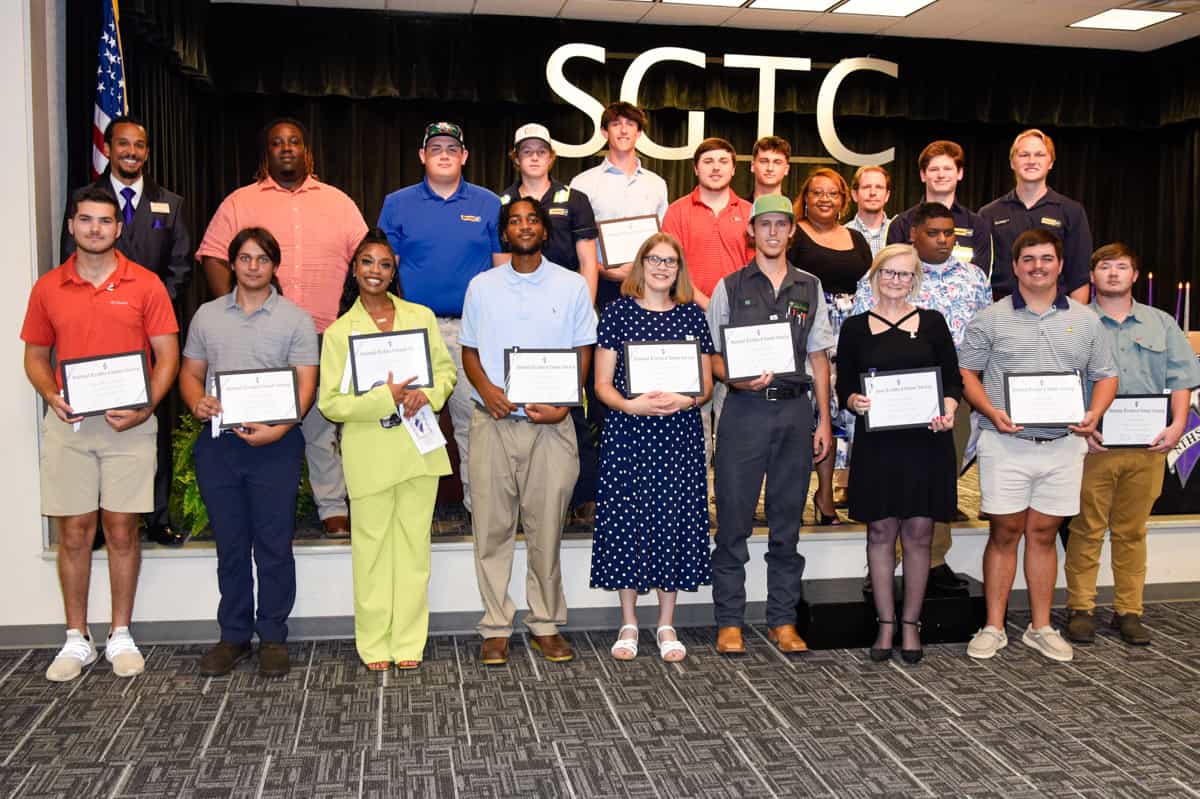 Pictured are presenters and honorees at the recent National Technical Honor Society induction ceremony at South Georgia Technical College.