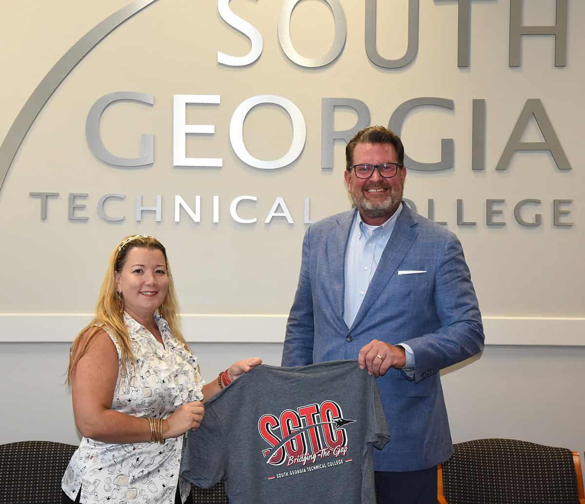 Mrs. Elena Carne’ Lorenz is shown above with SGTC President Dr. Watford.