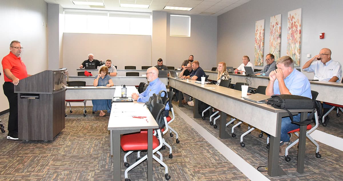 Shown above is CAT Think Big Advisory Committee Chairman Jeff Cornwell of Yancey presiding over the advisory committee meeting at South Georgia Technical College.