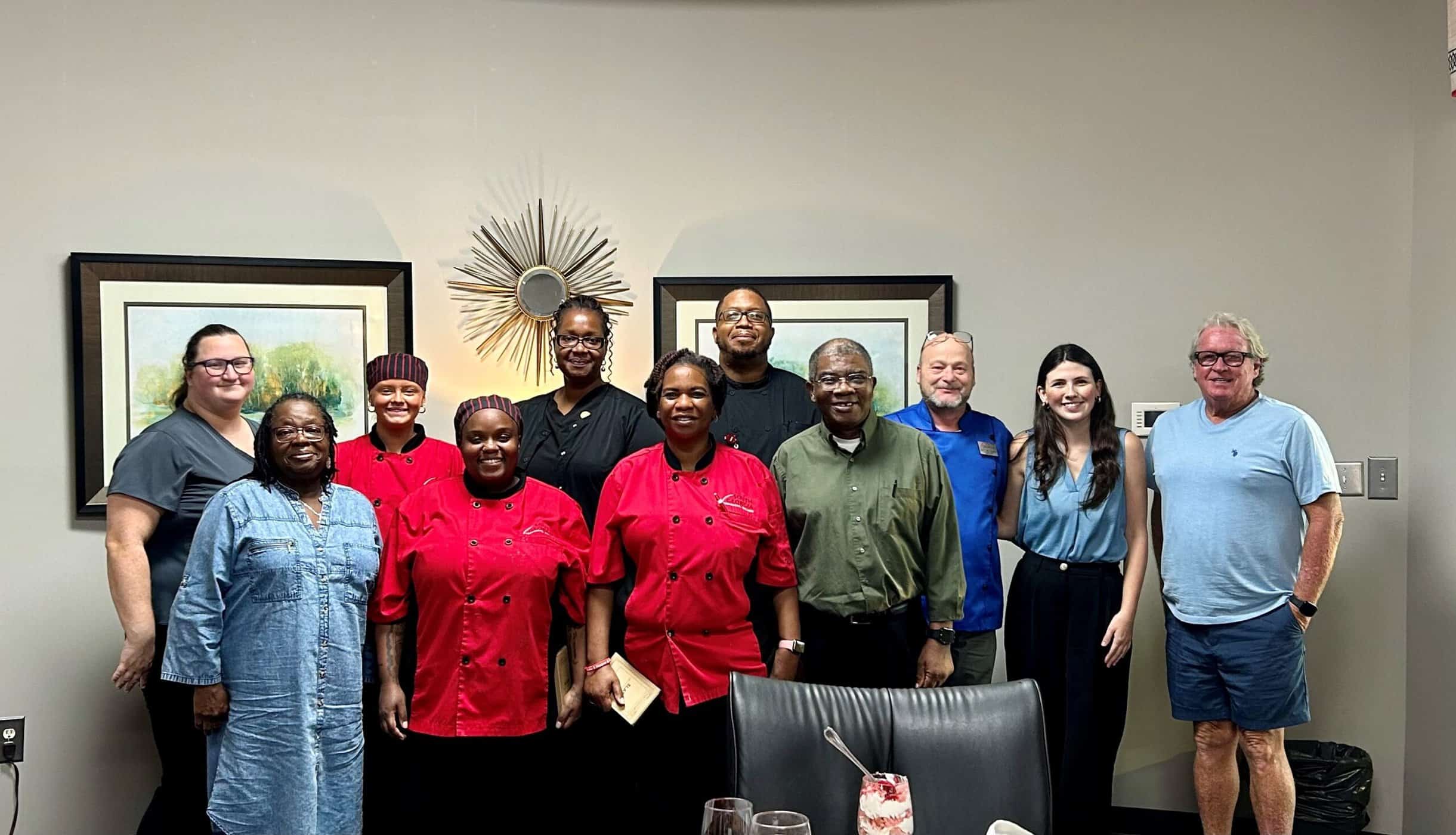 South Georgia Technical College Culinary Arts advisory committee is shown above with SGTC Crisp County Culinary Arts Instructor Johnny Davis and Americus Instructor Chef Ricky Watzlowick and three of their students, Qundra Ford, Brenda Shiloh, and Brianna Mauldin.