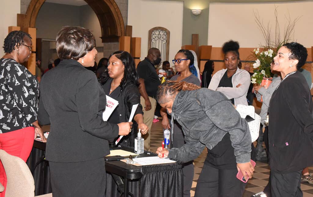 Attendees at the SGTC first-generation student event