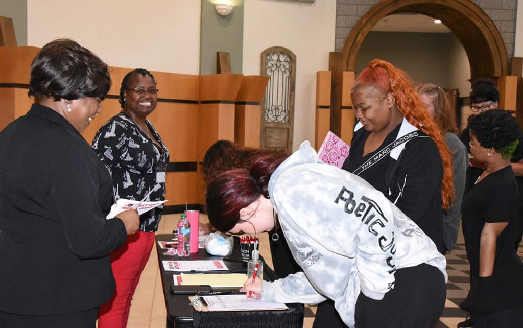 Attendees at the SGTC first-generation student event