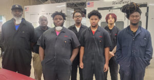 SGTC Auto Collision Repair Technology instructor Starlyn Sampson (second of left) is shown above with several of his students who are currently working to complete the Auto Collision Repair program at SGTC.