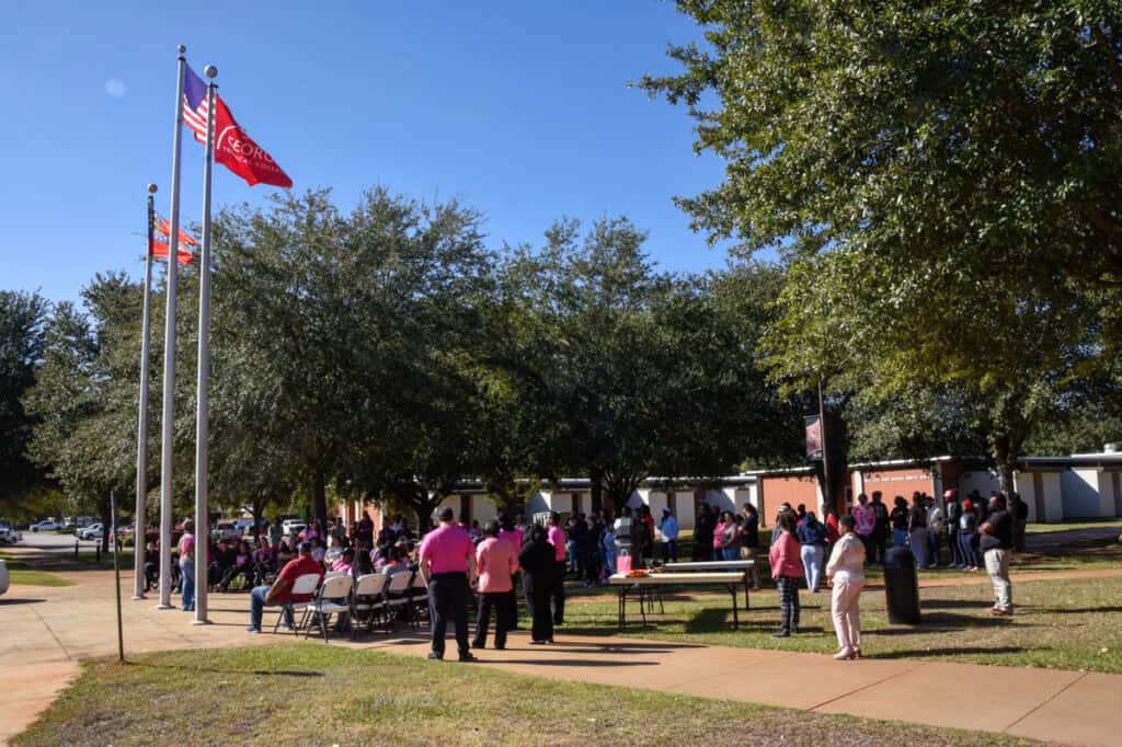 Participants in the SGTC breast cancer awareness day event