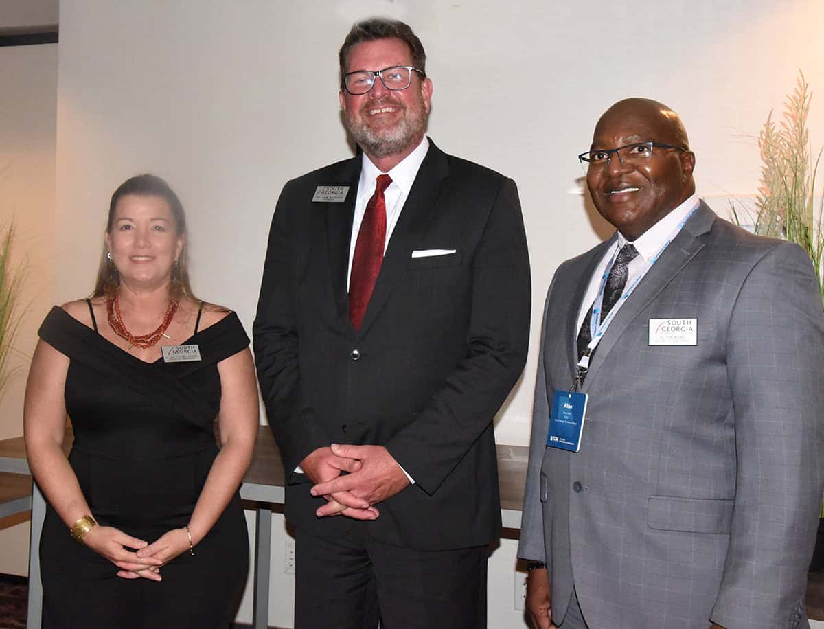 th Georgia Technical College President Dr. John Watford (center), is shown above with SGTC Board members Elena Carne’ Lorenz (l) and Alton Ford (r) who underwent TCDA training recently to become fully certified board members.