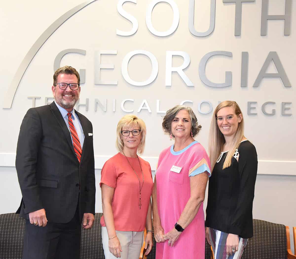 South Georgia Technical College President Dr. John Watford (l to r) is shown above with SGTC Vice President for Academic Affairs Julie Partain and SGTC’s full-time RN Instructors Sherri Cartwright and Madeline Roberts.