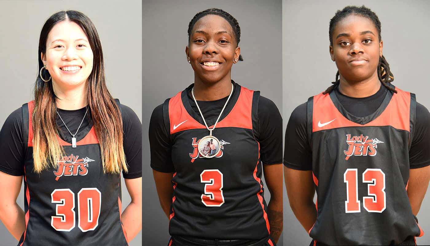 Mio Sakano (30) and Kaiya Carter (3) both had 20 points against Florida State College and Stephie Salumu (13) had 27 points in the win over Palm Beach State College.