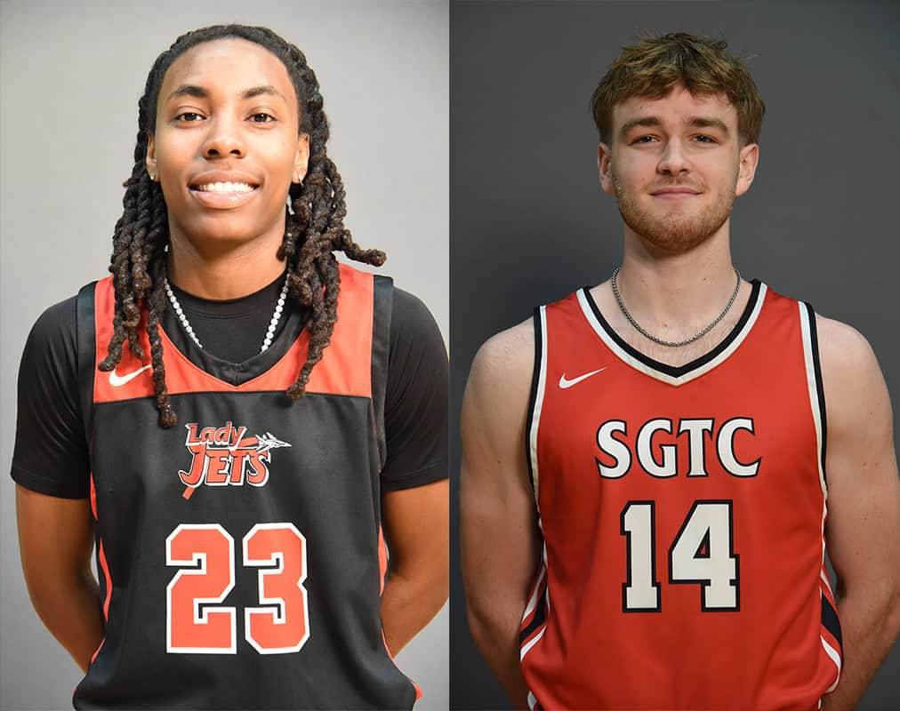 Jamiah Gregory, 23, and Vaughn Prosser, 14, were the top scorers for the Lady Jets and Jets against Central Georgia Technical College.