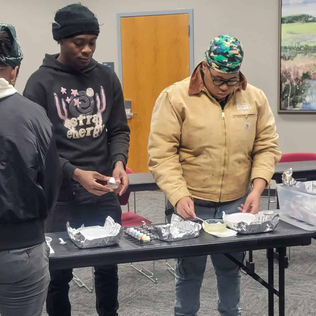 Students at the SGTC Crisp County Center participate in the recent Make Your Own Sugar Scrubs Event.