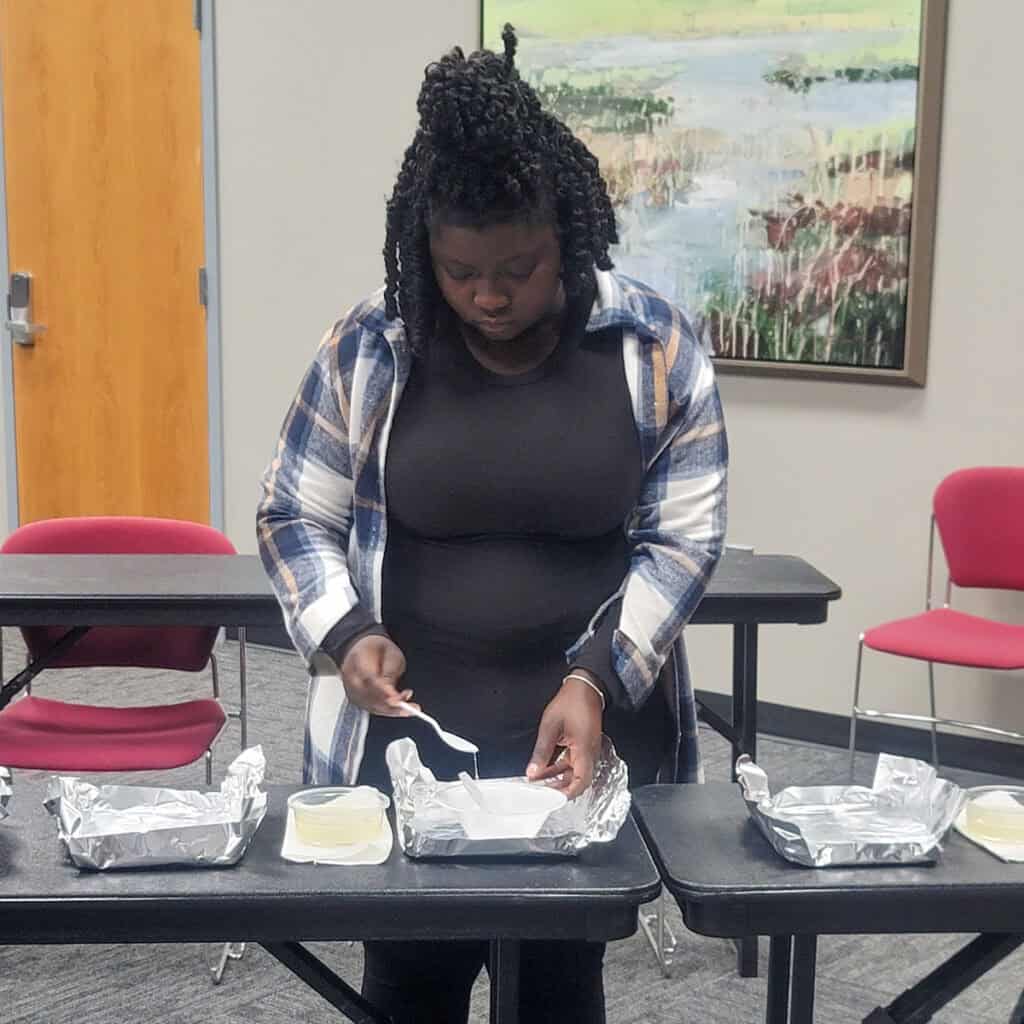 Students at the SGTC Crisp County Center participate in the recent Make Your Own Sugar Scrubs Event.