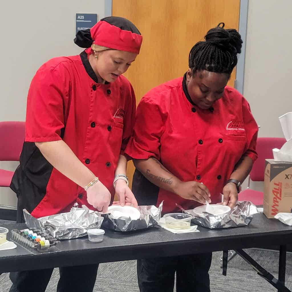 Students at the SGTC Crisp County Center participate in the recent Make Your Own Sugar Scrubs Event.