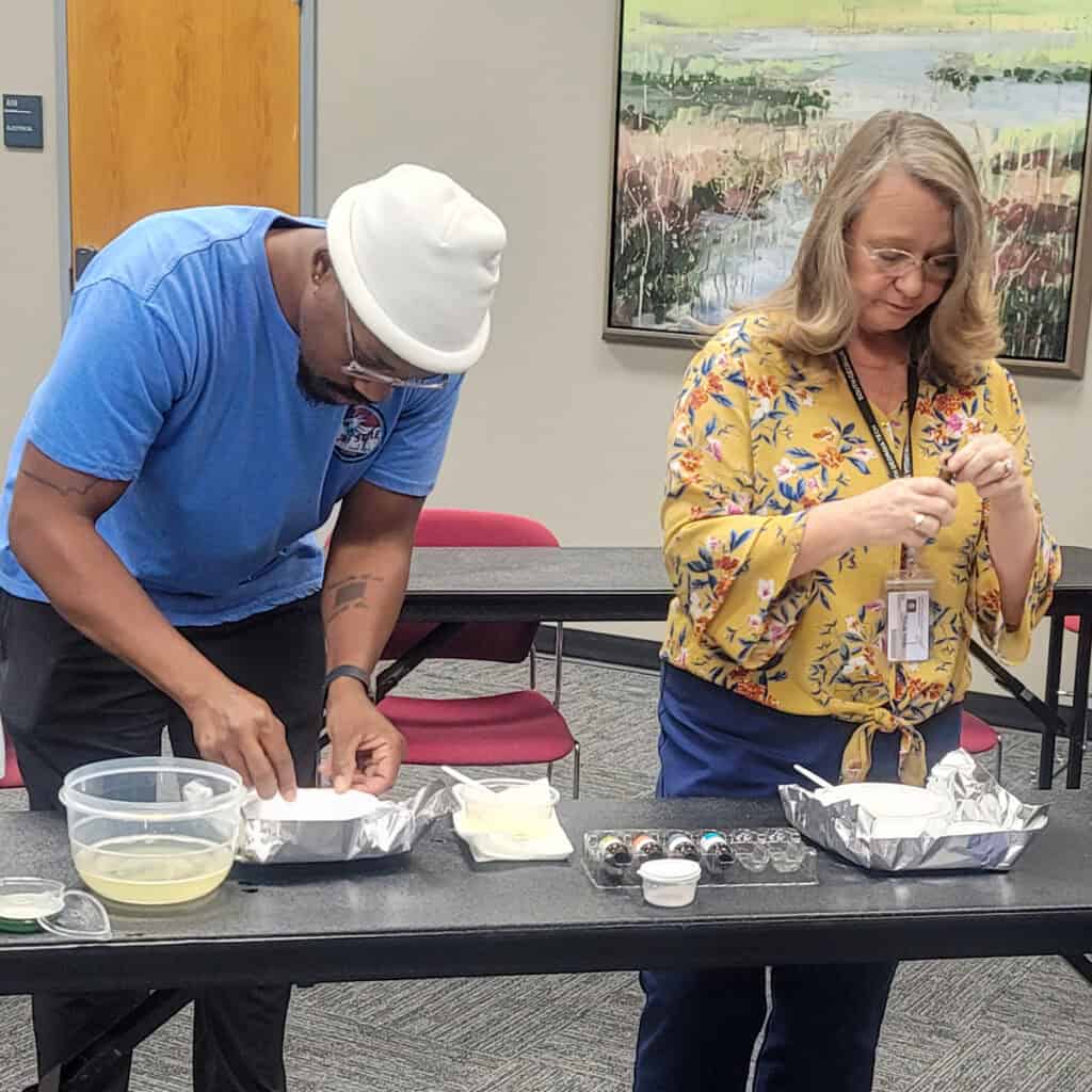 Students at the SGTC Crisp County Center participate in the recent Make Your Own Sugar Scrubs Event.