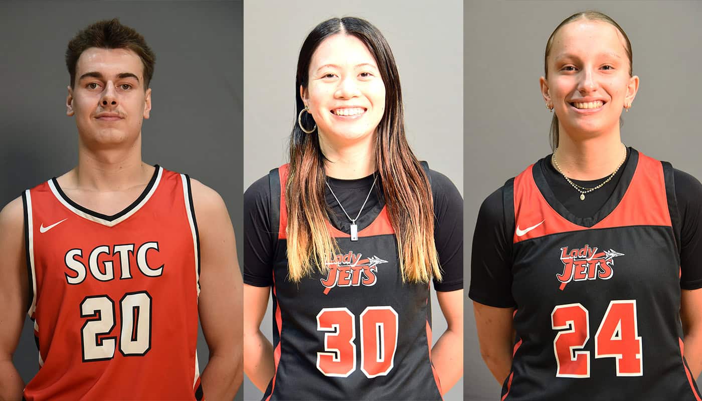 Aiden Fitzgerald, 20; Mio Sakano 30; and Enola Papin, 24; were the three Jets and Lady Jets players nominated for GCAA Player of the Week honors for the past two weeks.